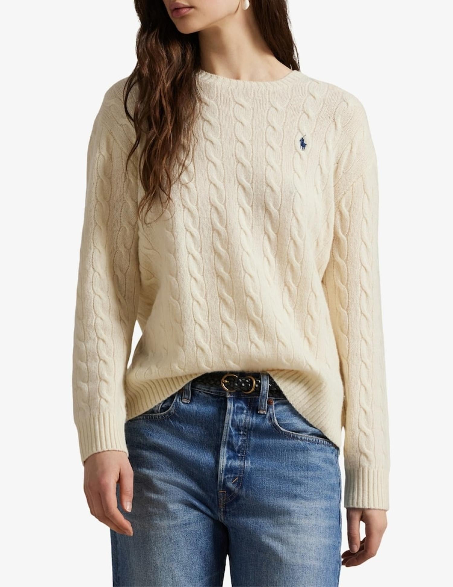 Maglia in misto lana cashmere a trecce 211971865 001 RALPH LAUREN 