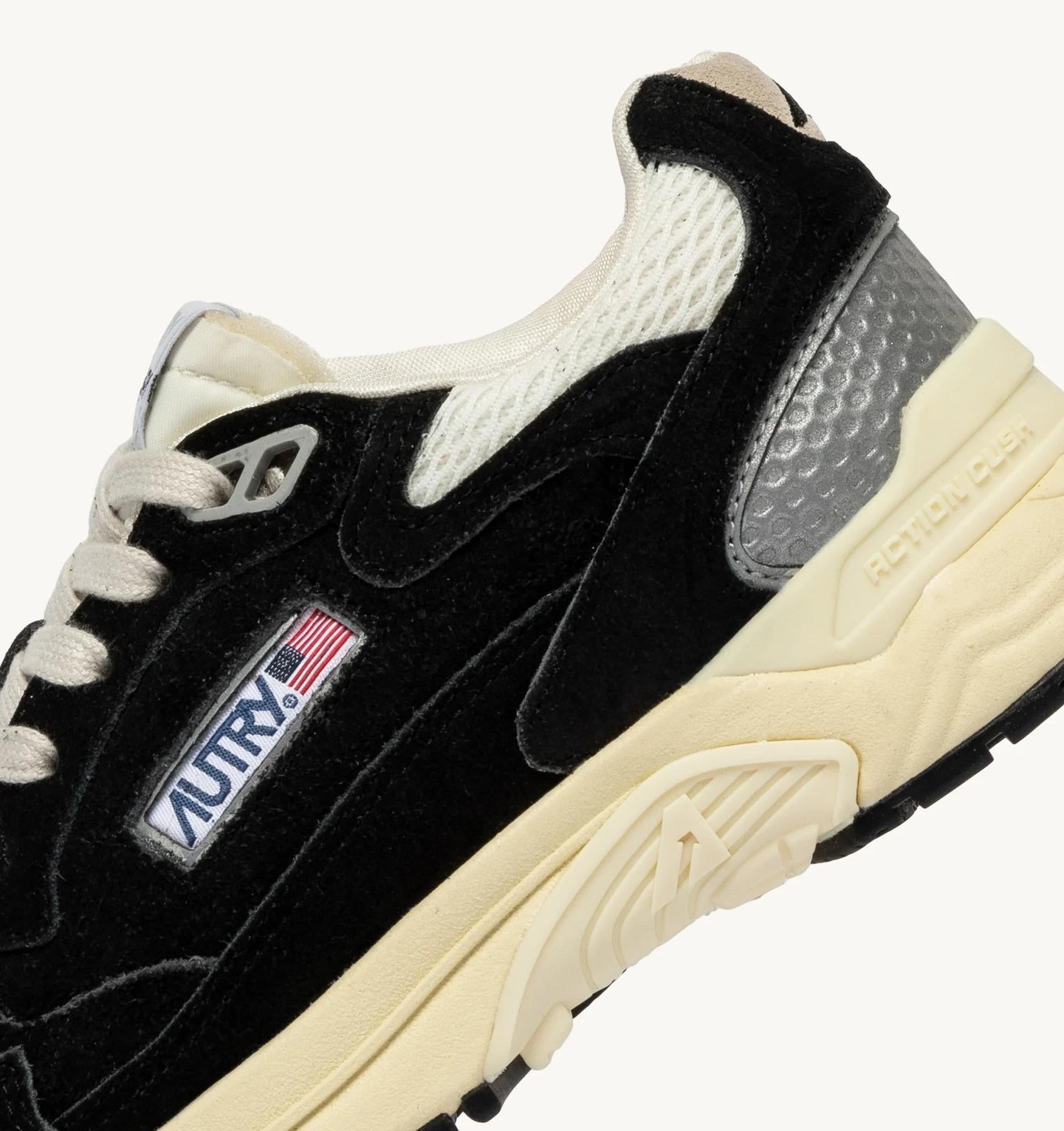 SNEAKERS HYPERWAY IN MESH E SUEDE NERO E ARGENTO<BR/> HYLM UM23 AUTRY ACTION SHOES 