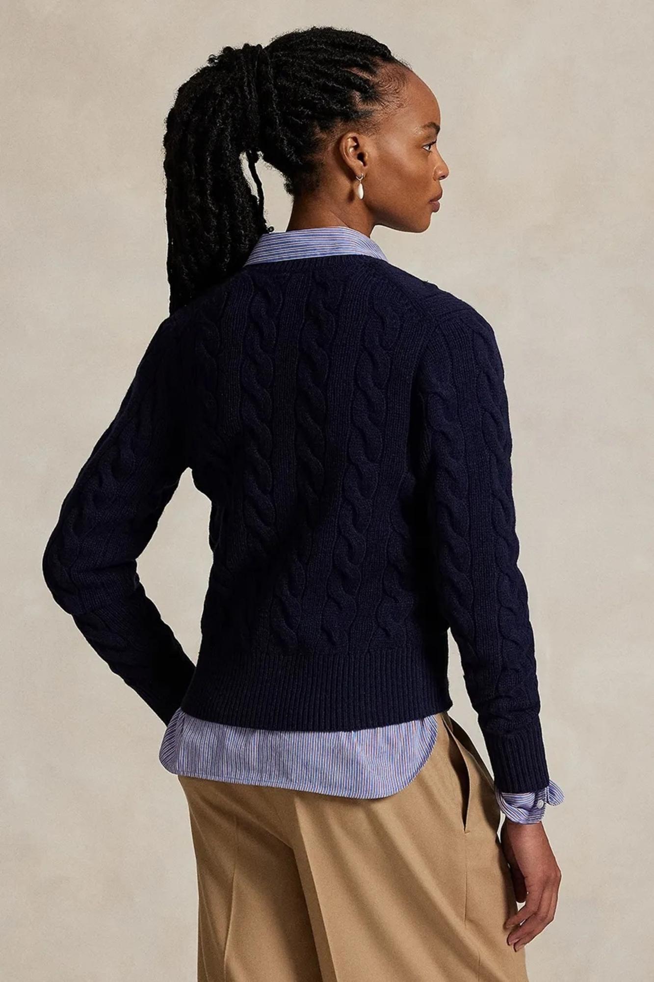 Cardigan misto lana lavorato a trecce 211972104 004 RALPH LAUREN 