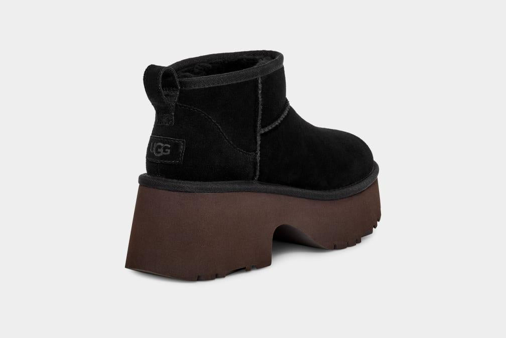 Scarpe donna classic ultra mini new heights in pelle scamosciata 1158311 BLK UGG 