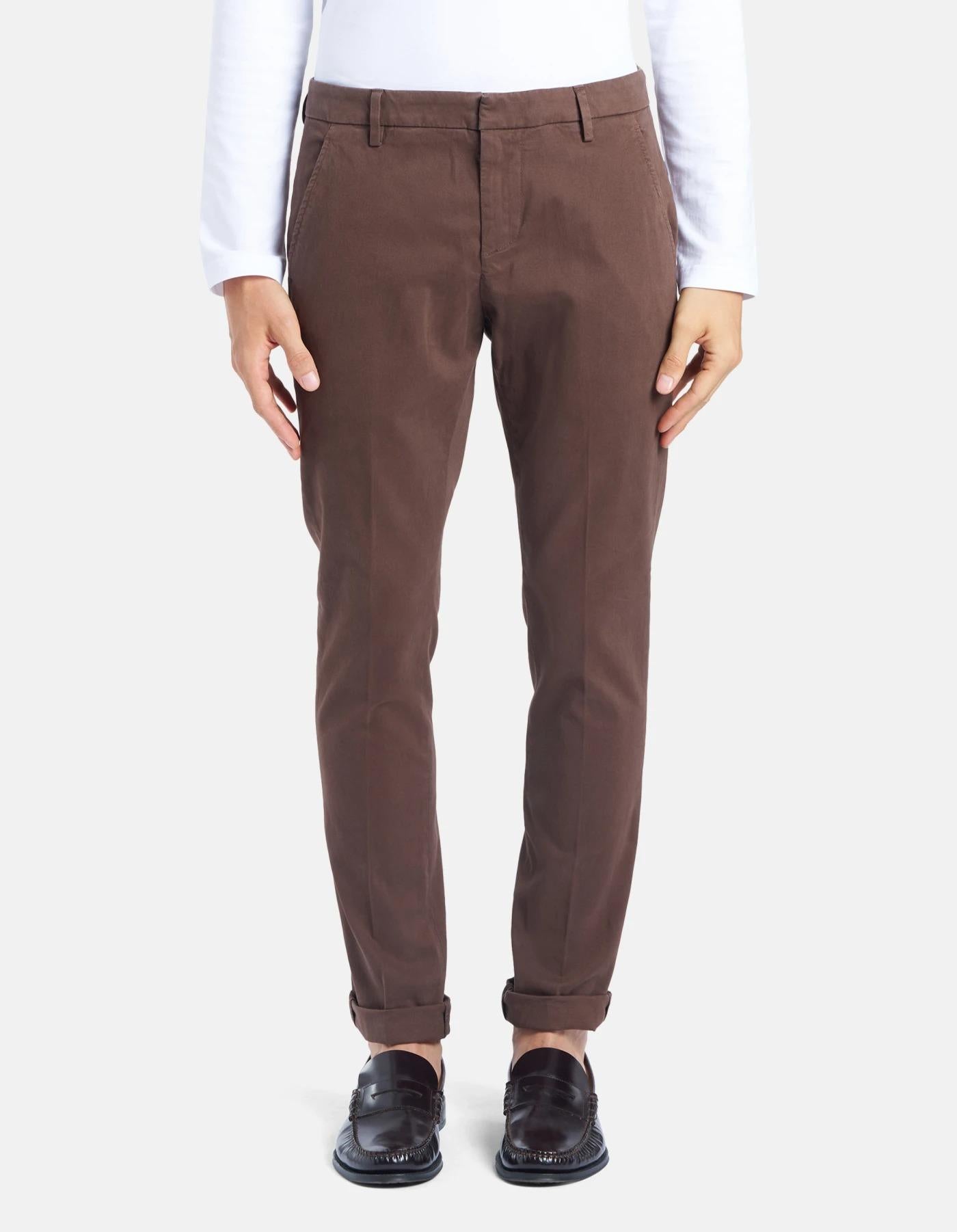 Pantaloni Gaubert slim in gabardina mano calda<BR/> UP235GSE043PTD 789 DONDUP 
