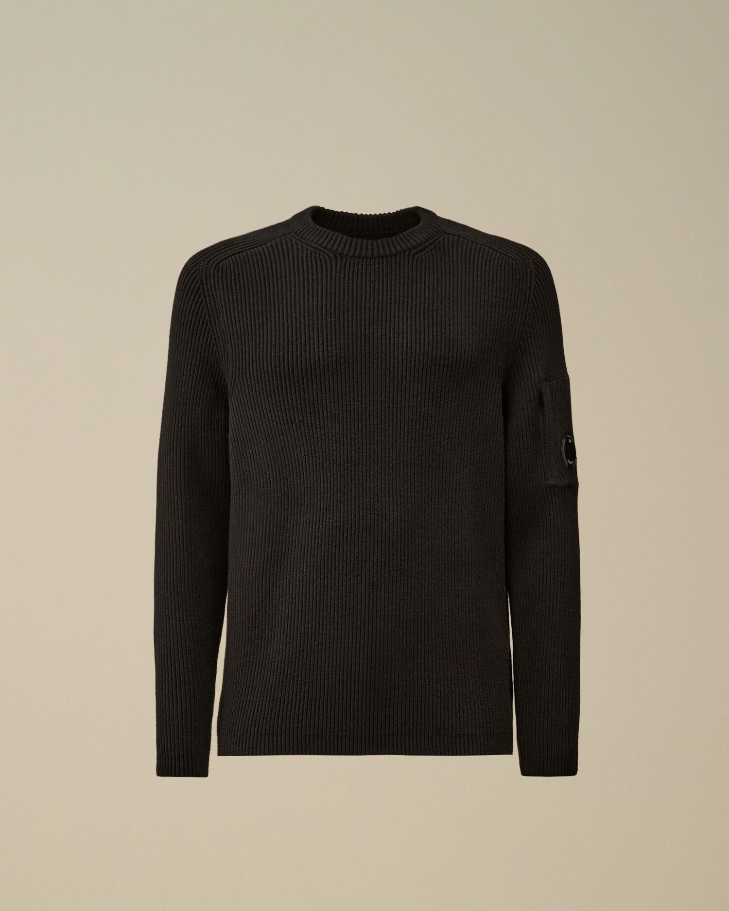 Full Rib Crewneck Lens Sweater CMKN015A 999 C.P. COMPANY 