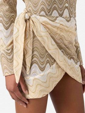 Gonna pareo Angie in raschel degradé beige<BR/> ANGI001 02022L MC2 SAINT BARTH 