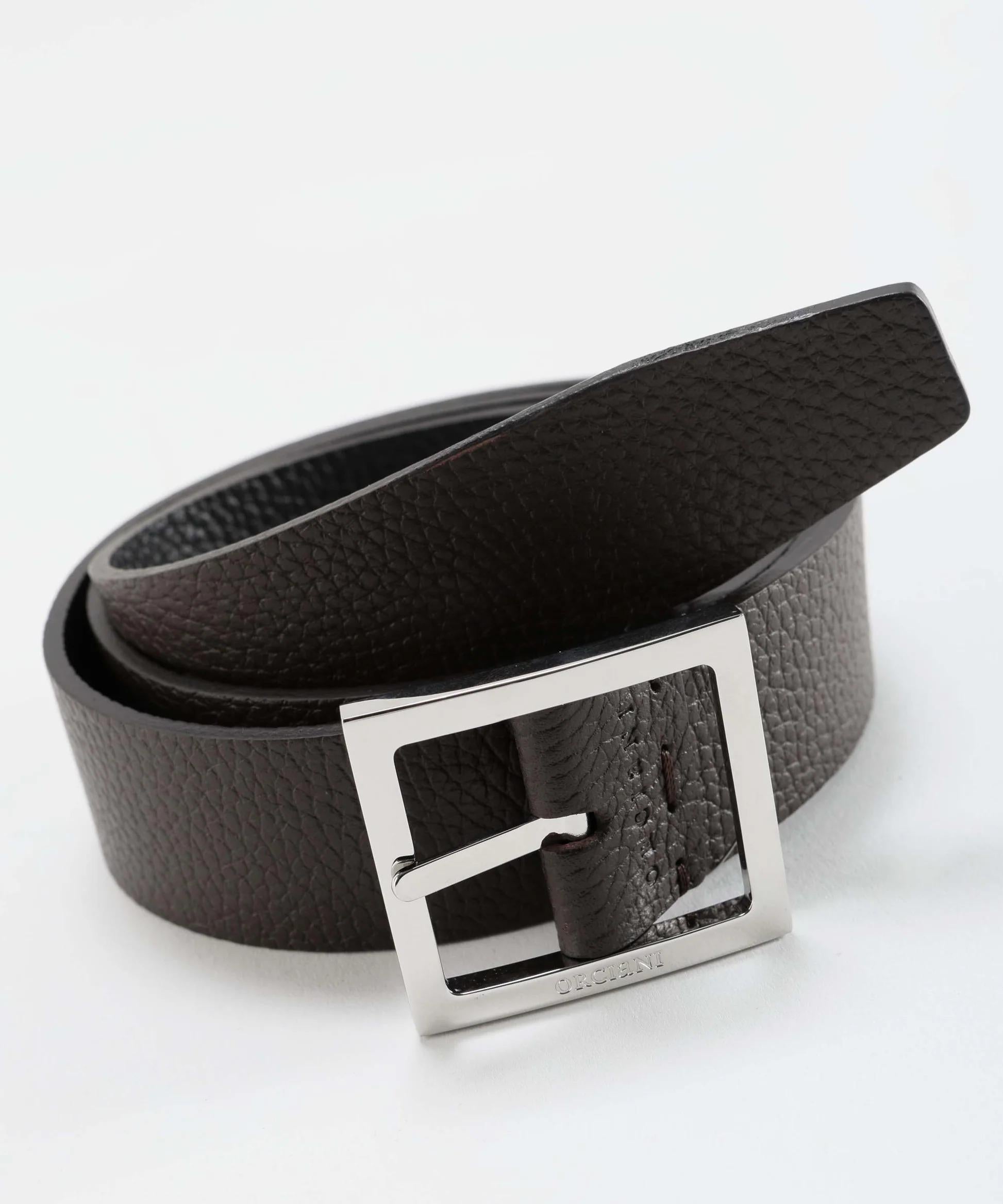 ORCIANI Cintura reversibile Saffiano Double in pelle U08311DDO EBANO/NERO ORCIANI 