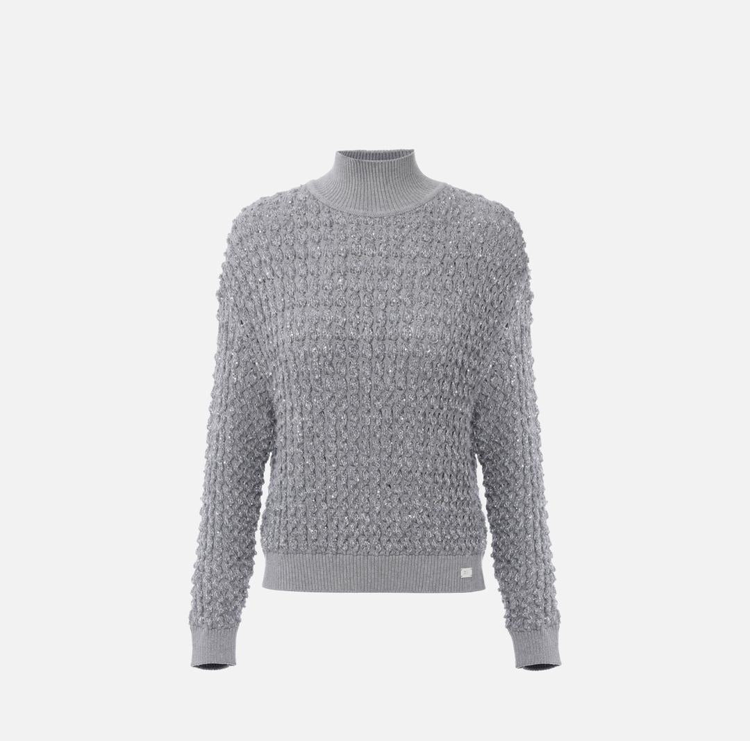 Maglia in bouclé con paillettes MK20Q56E2 431 ELISABETTA FRANCHI 