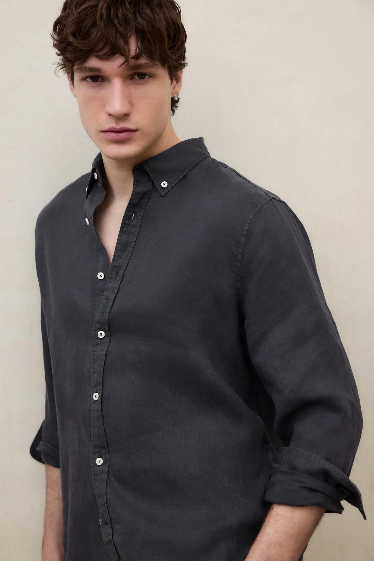 Camicia Malibu Grigio Scuro<BR/><BR/> MALIBU 303 ECOALF 