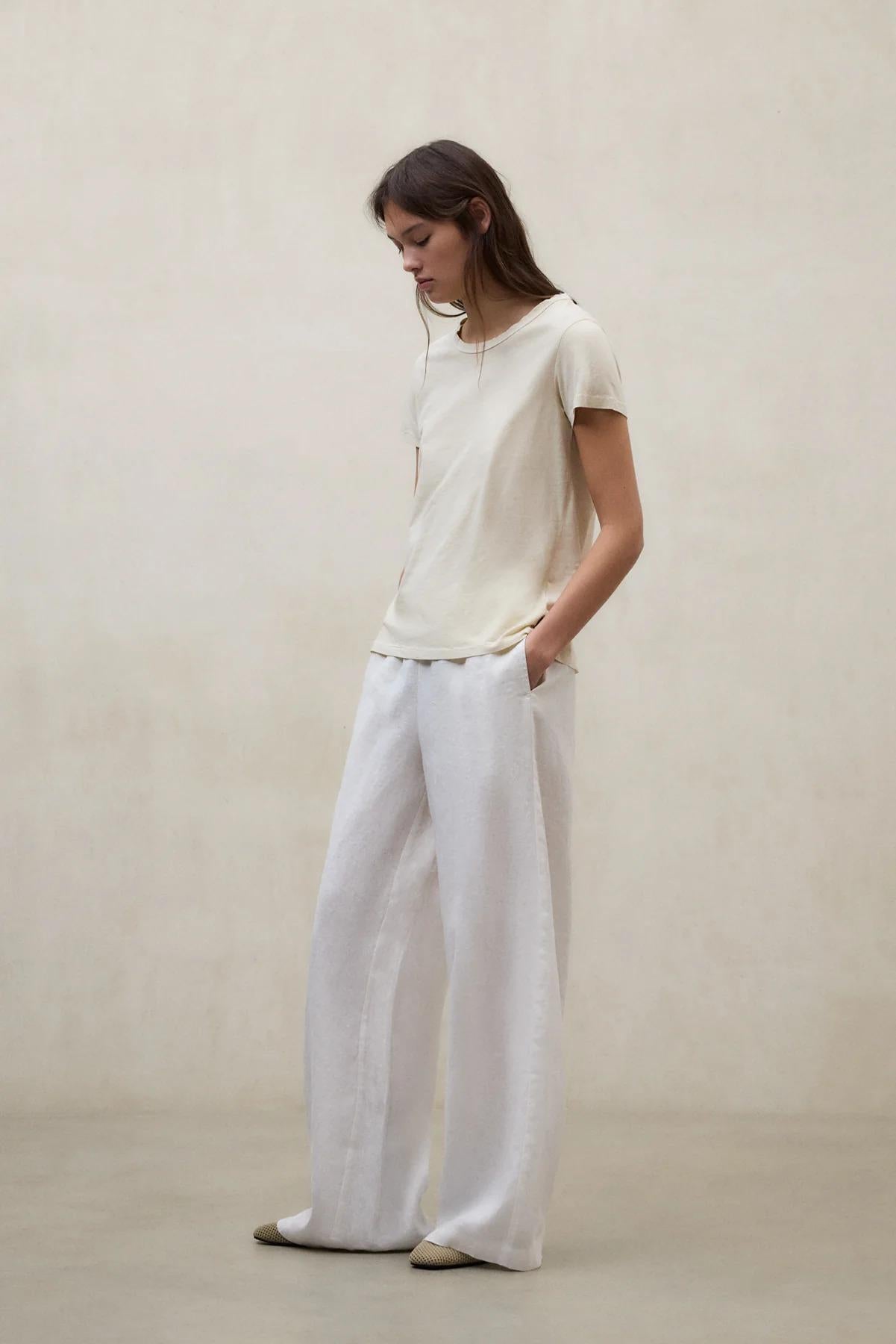 Pantaloni Mossi Bianchi<BR/><BR/> MOSSI 000 ECOALF 