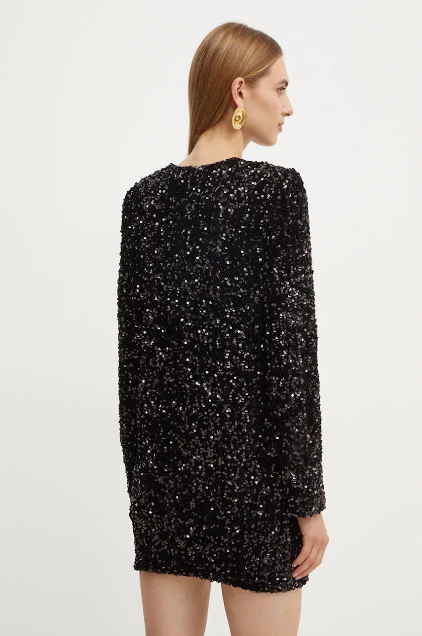 Women's dress in embroidered chenille with sequins