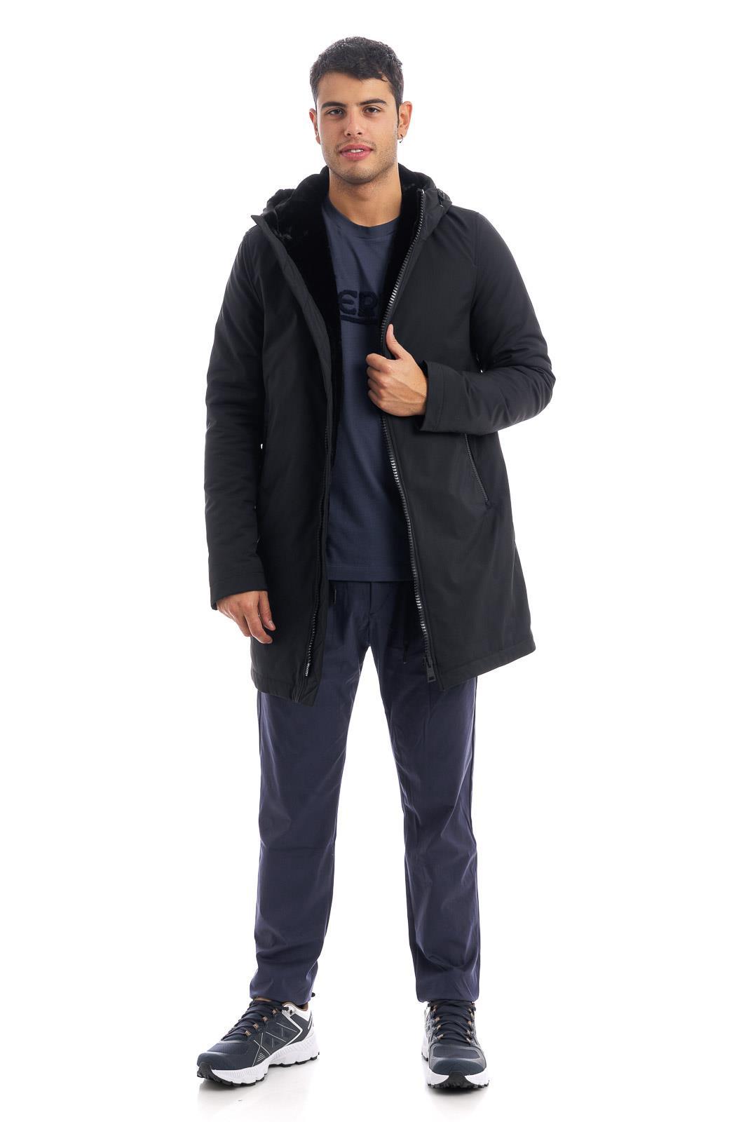 Giaccone in tessuto tecnico con pelliccia eco PA0072U 9300 HERNO 