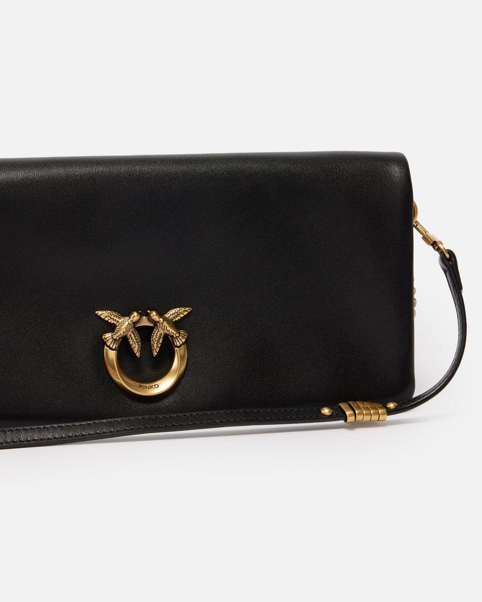 Pochette a tracolla media Love Bag Click Soft Horizontal in pelle<BR/> 106022A0QO Z99Q PINKO 