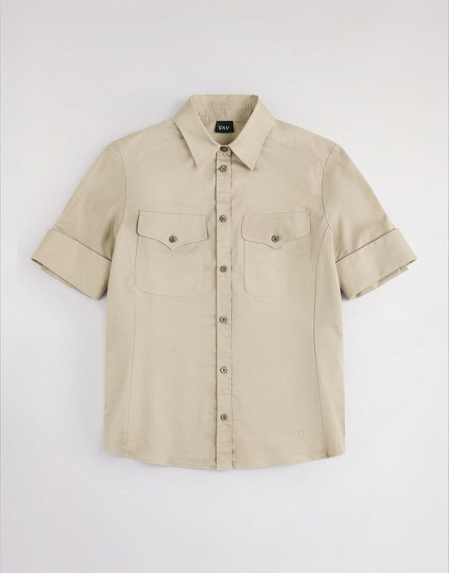 Camicia Regular Fit in Popeline Stretch<BR/> NCWA252600SZGR C603 FAY 