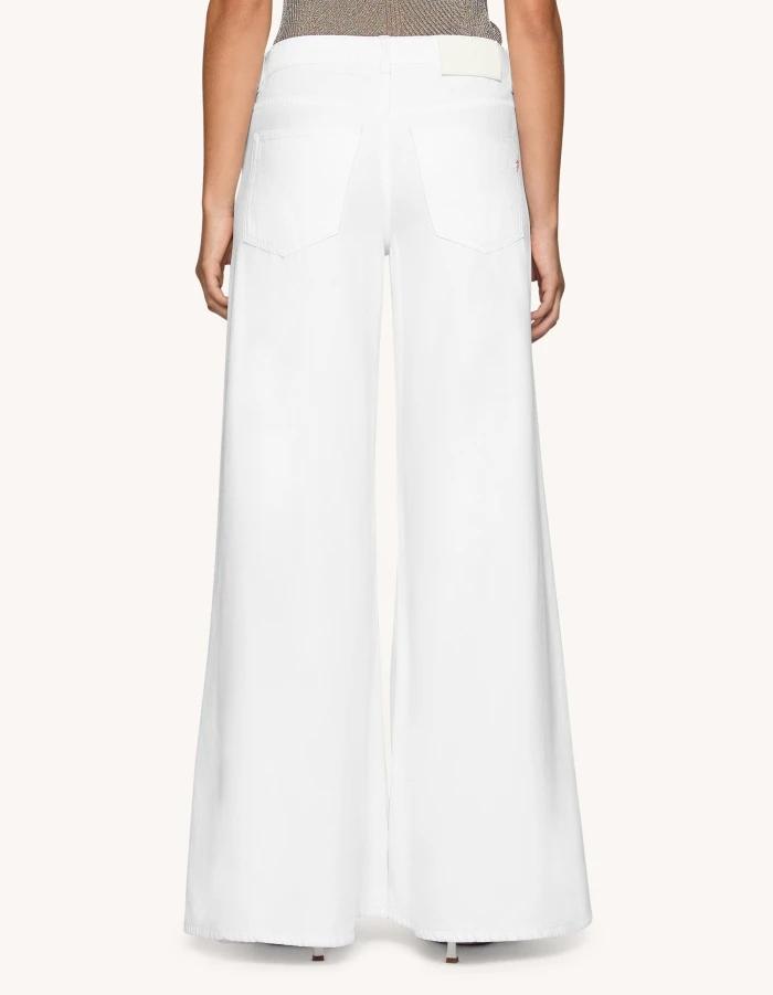 Jeans Marlen wide leg in bull fisso cotone e lyocell