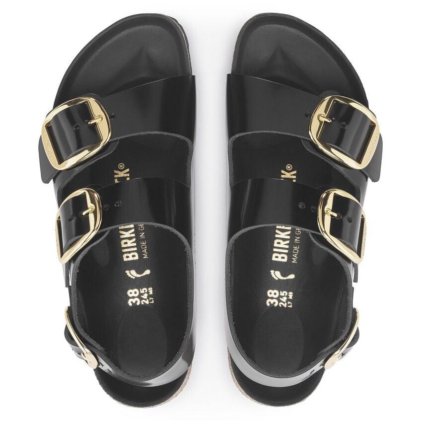 Sandalo in pelle naturale laccata Milano 1024211MILANO BLACK BIRKENSTOCK 