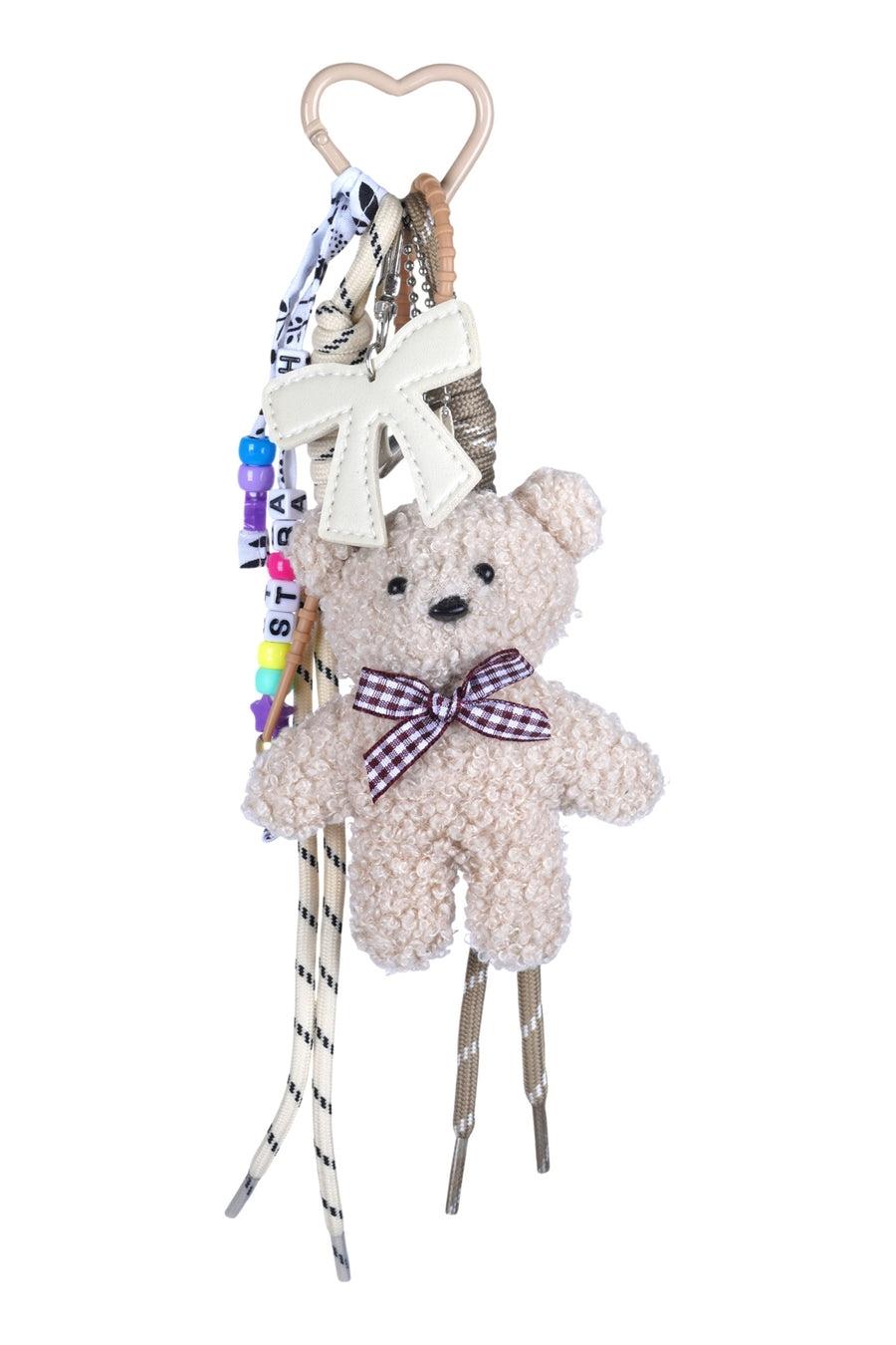 Funny Charm con fiocco imbottito e teddy decorativo<BR/> FUNC001 00764L MC2 SAINT BARTH 