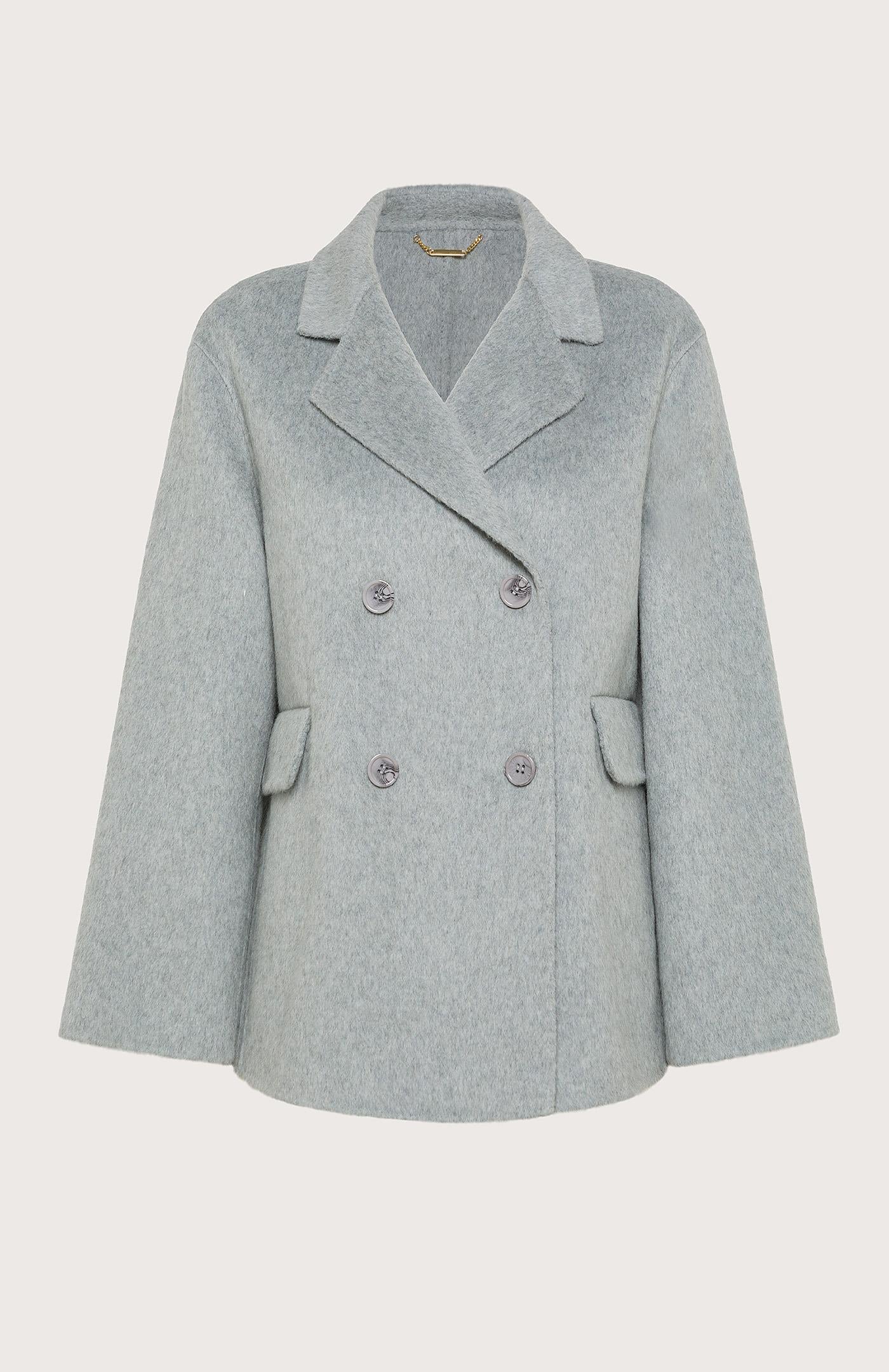 Women's double-breasted wool blend coat