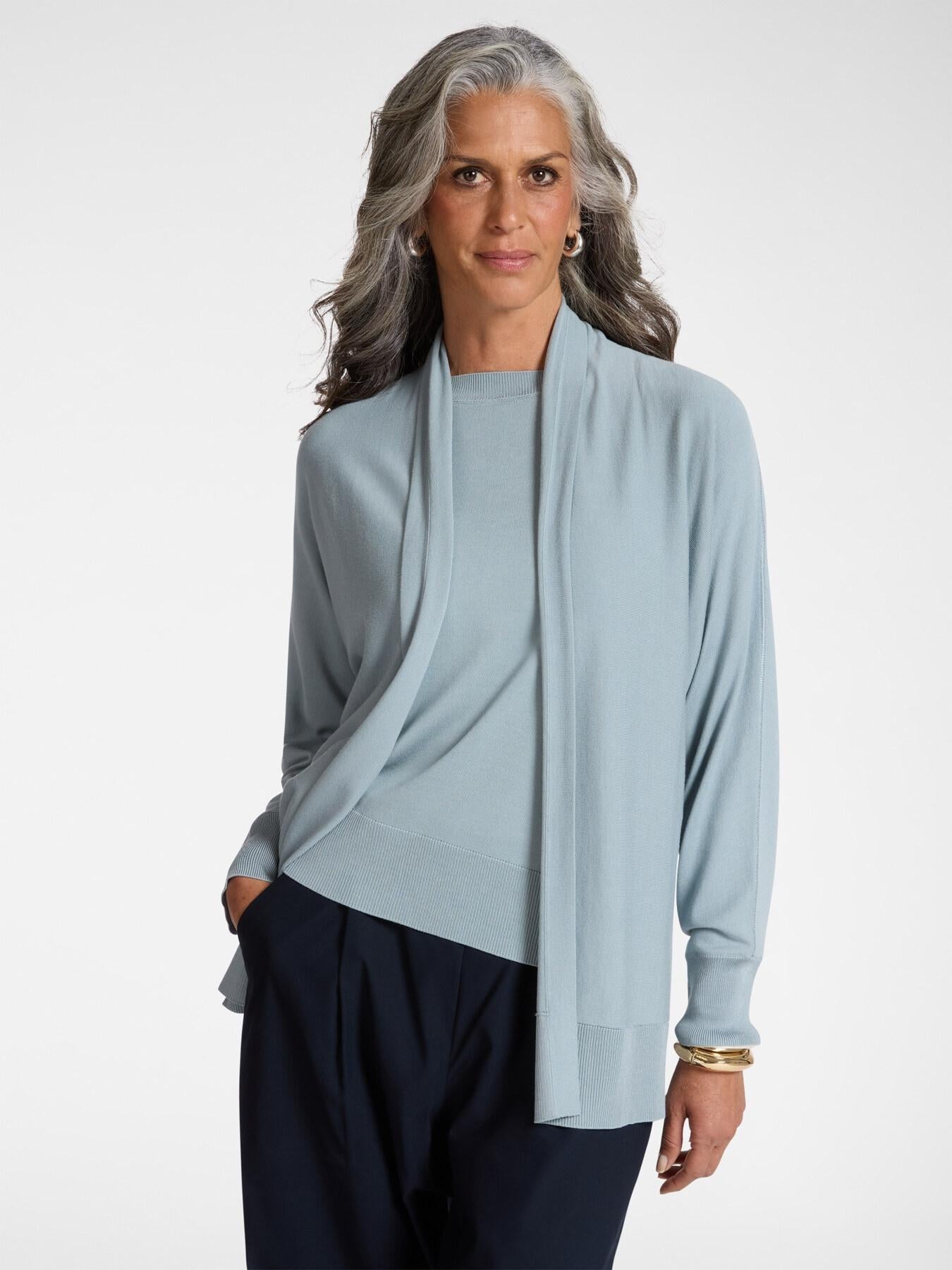 Cardigan aperto davanti misto viscosa<BR/> M568E001954N A4 ELENA MIRO 