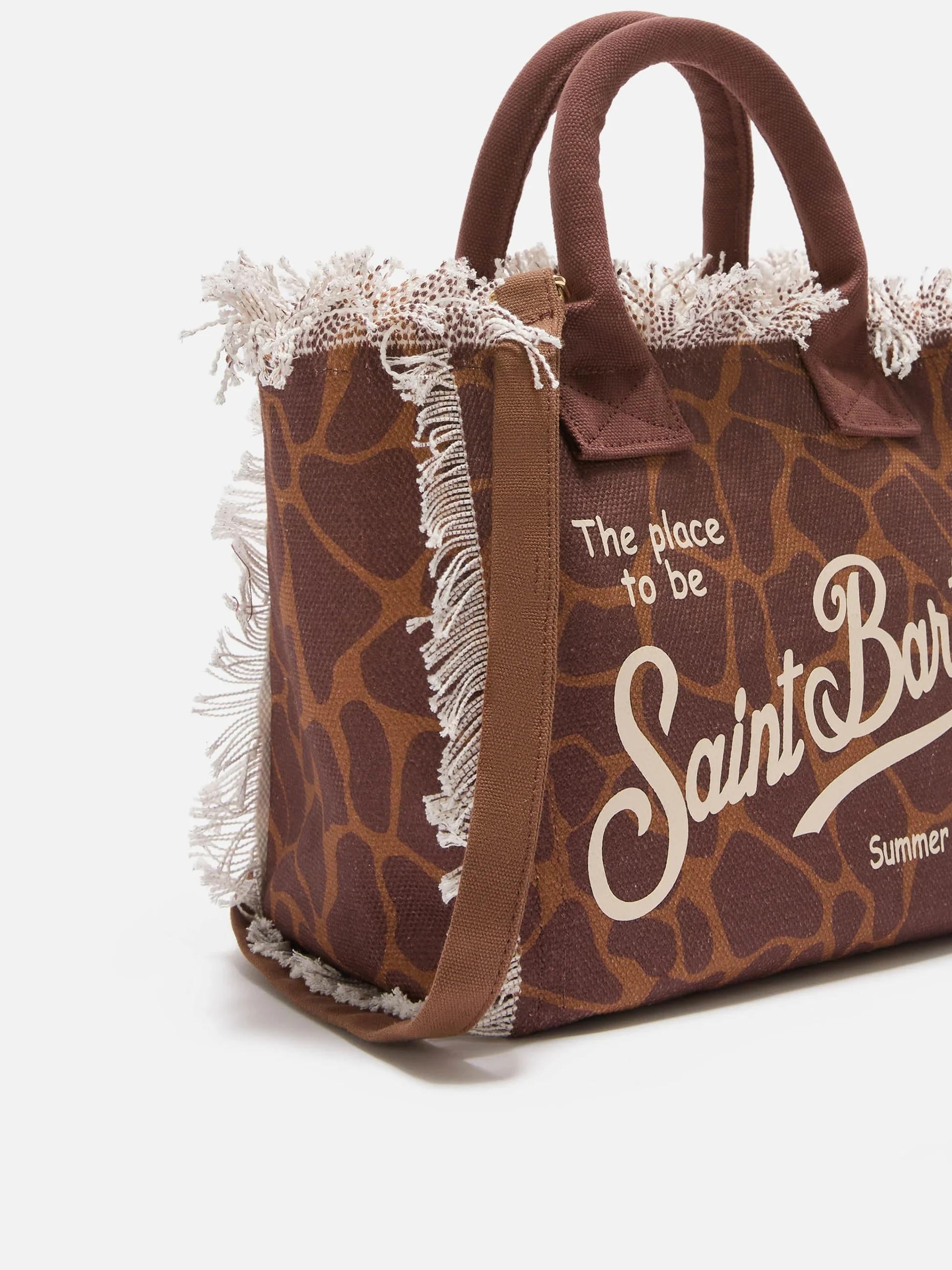 Borsa Colette in canvas con fantasia animalier<BR/> COL0001 00900L MC2 SAINT BARTH 