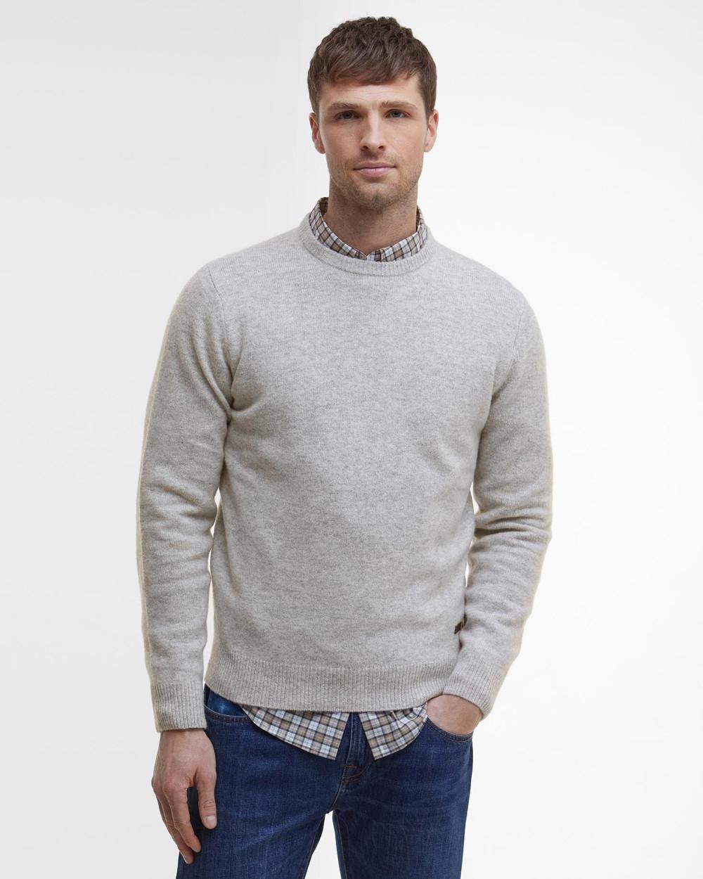 Maglione uomo Essential in lana merinos MKN0584 GY31 BARBOUR 