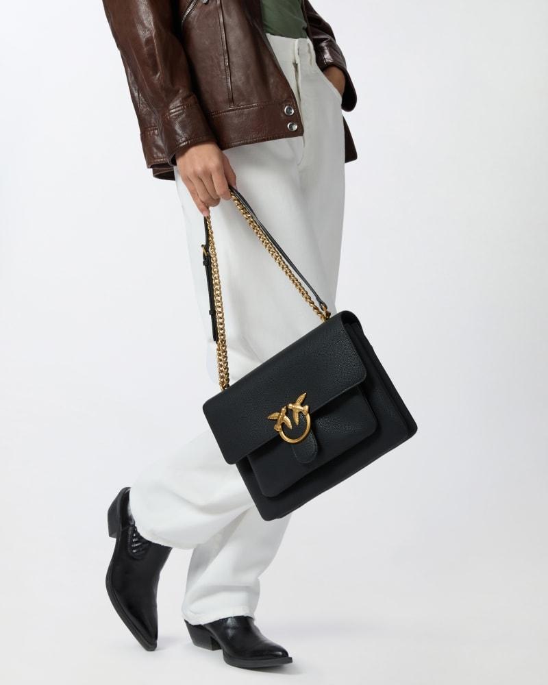 Borsa a tracolla grande Love Bag in pelle<BR/> 104527A29Q Z99Q PINKO 