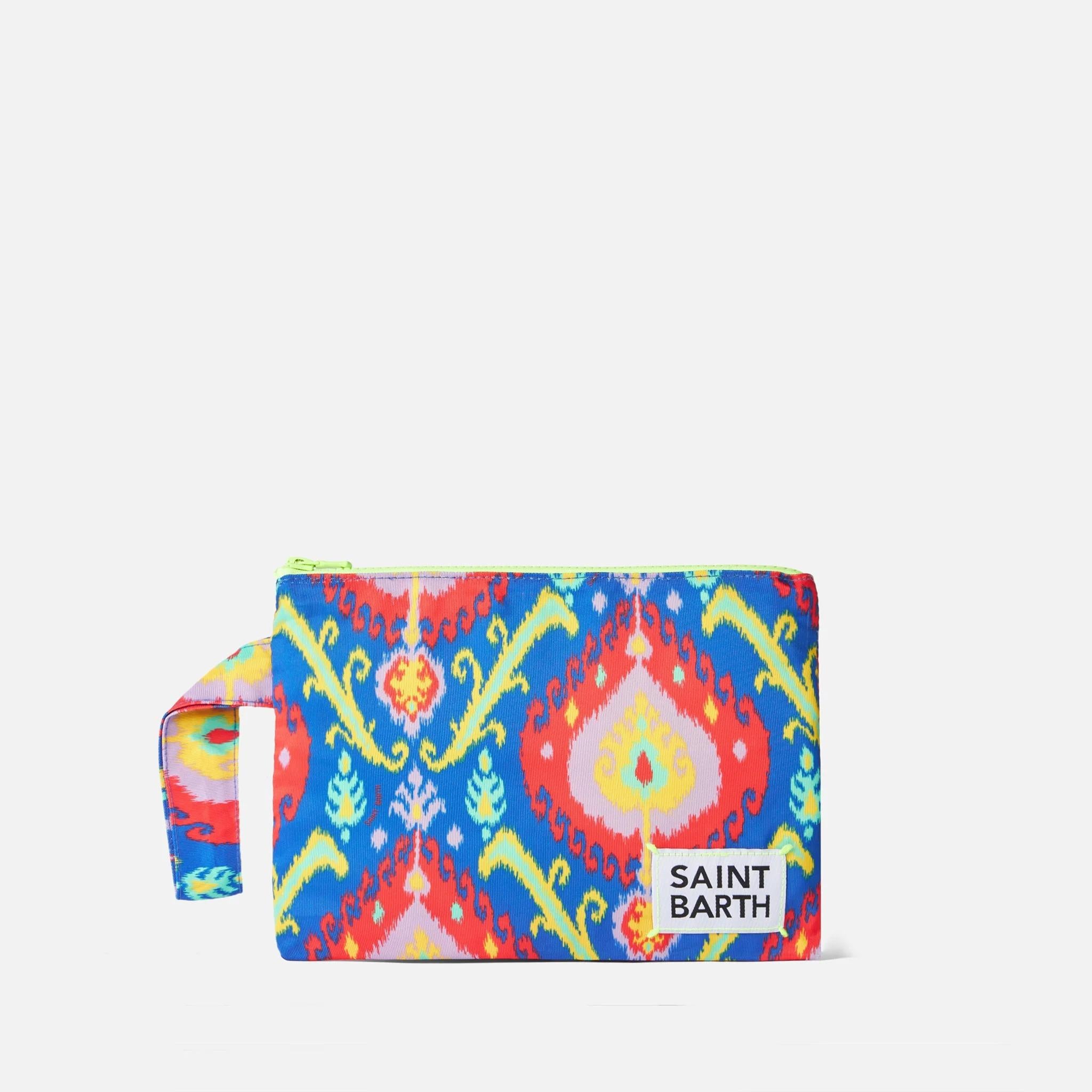 Pochette Pareasy in nylon con stampa ikat<BR/> PARE0001 00730D MC2 SAINT BARTH 