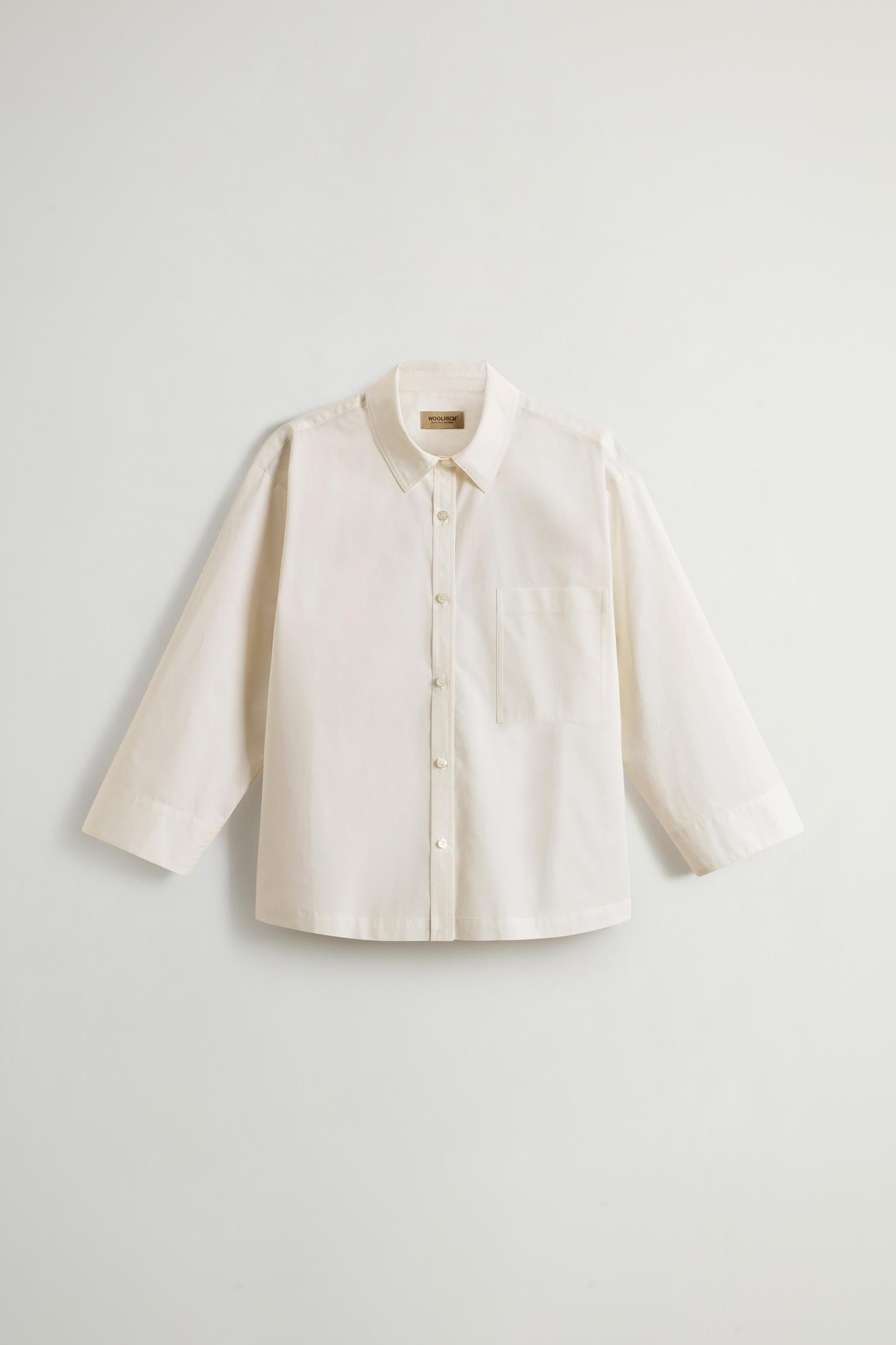 Camicia in popeline di puro cotone manica tre quarti CFWWSI0207FRUT3944 8887 WOOLRICH 