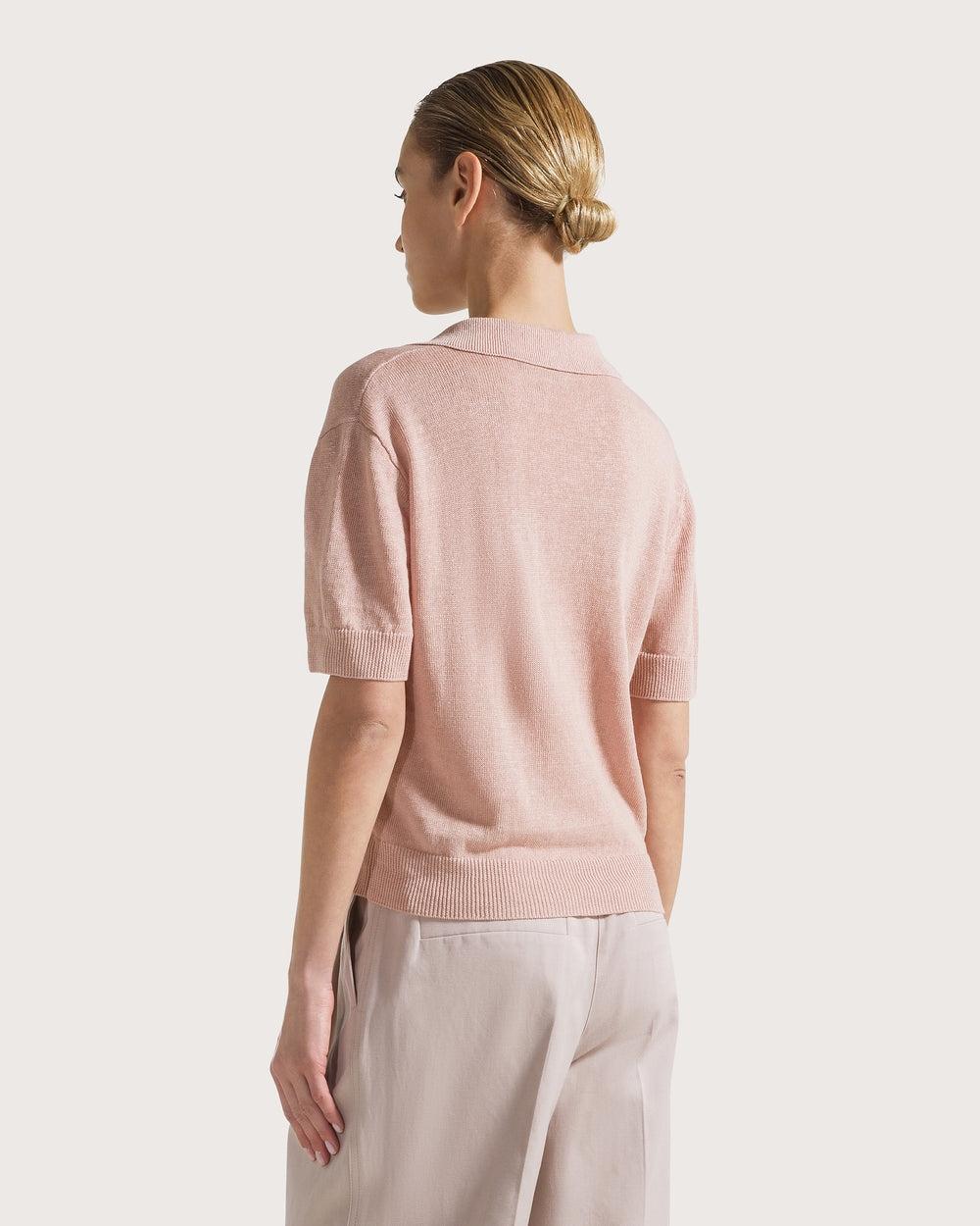 Maglia polo in lino cotone<BR/> MT4073950081 521 SEVENTY 