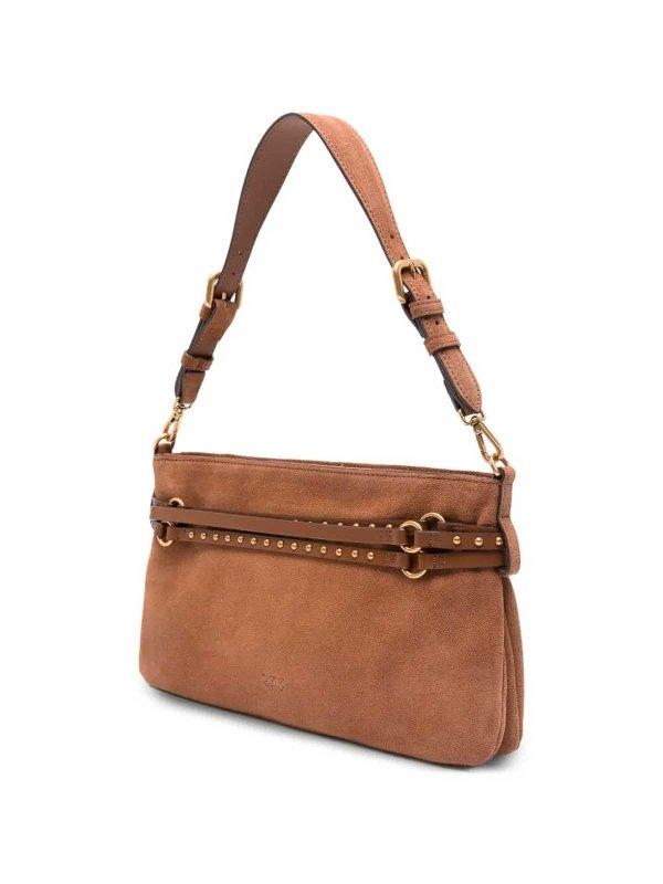 Borsa a spalla media Belt Bag in suede<BR/> 106176A0F6 L17Q PINKO 