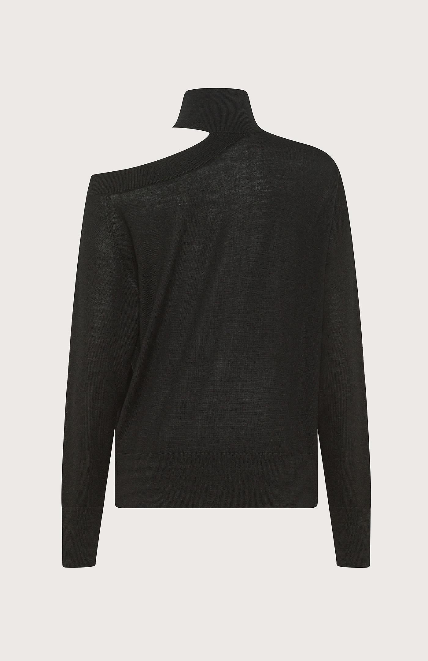 Maglia donna in lana asimmetrica
