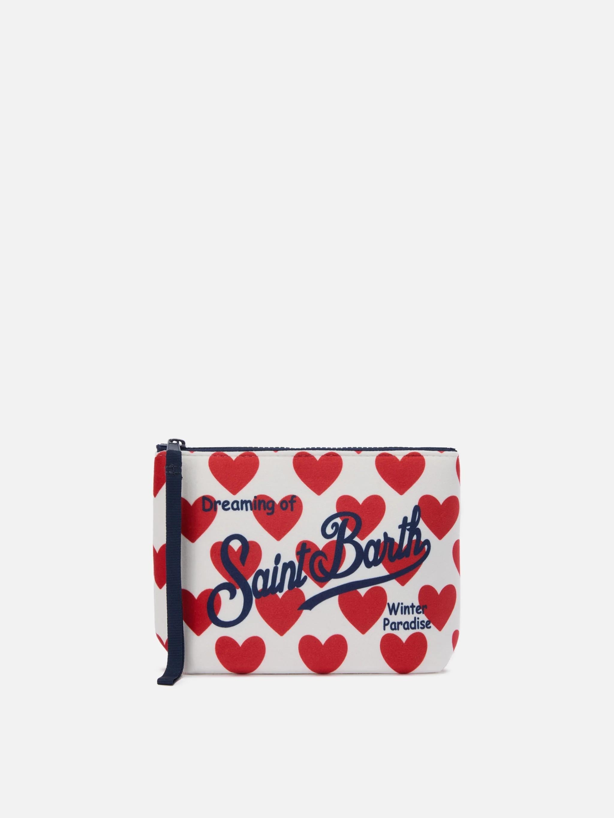 Pochette Aline effetto lana con stampa cuori ALI0002 01505I MC2 SAINT BARTH 