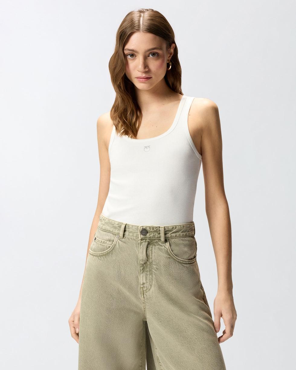 Canotta con applicazione dorata Love Birds<BR/> 100807A338 Z05 PINKO 