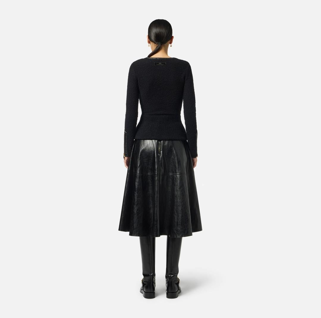 Gonna in craquelé con dettagli logo GO13656E2 110 ELISABETTA FRANCHI 