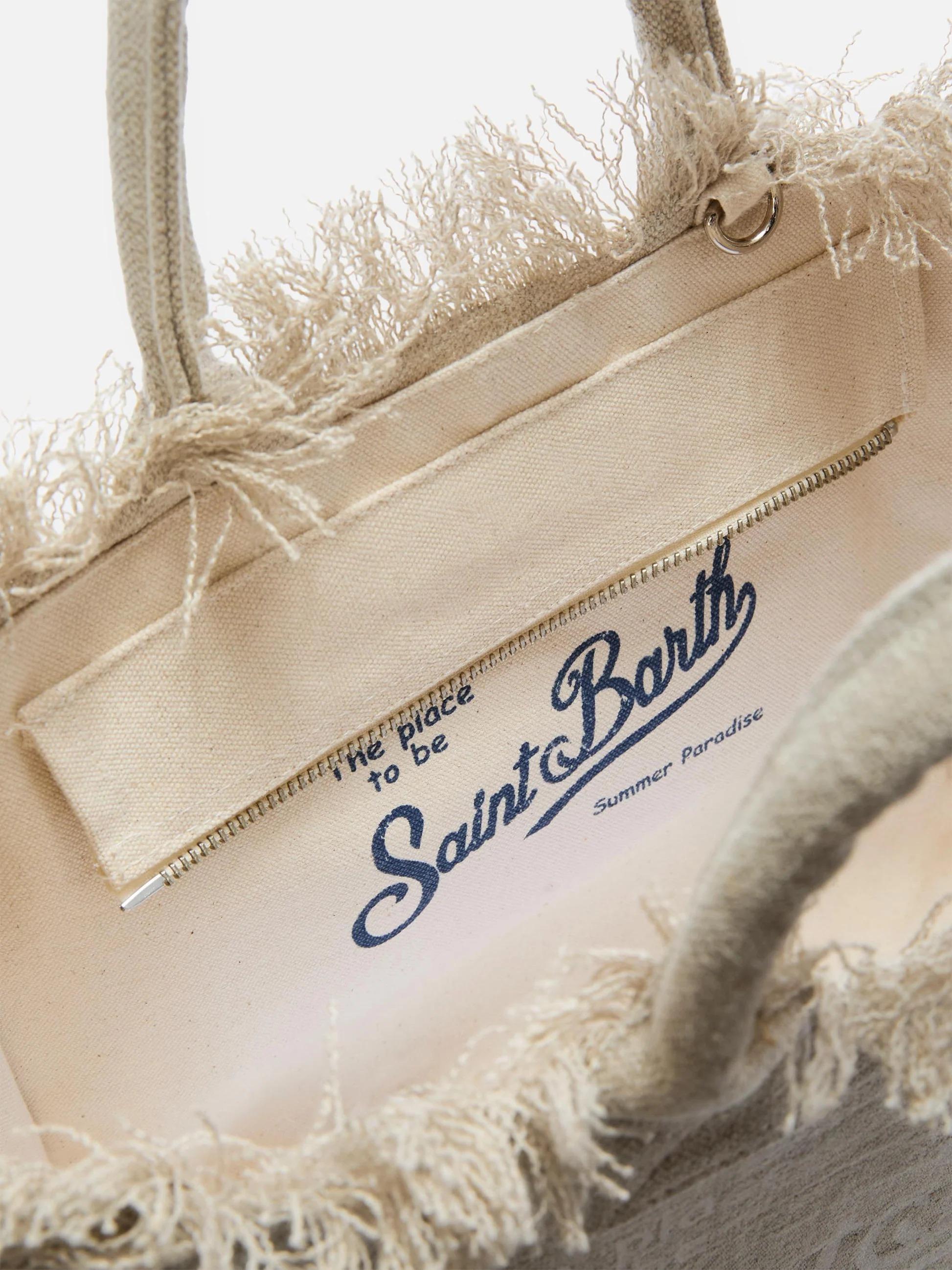 Borsa Vanity regular in lino beige tinta unita<BR/> VANI022 01139L MC2 SAINT BARTH 