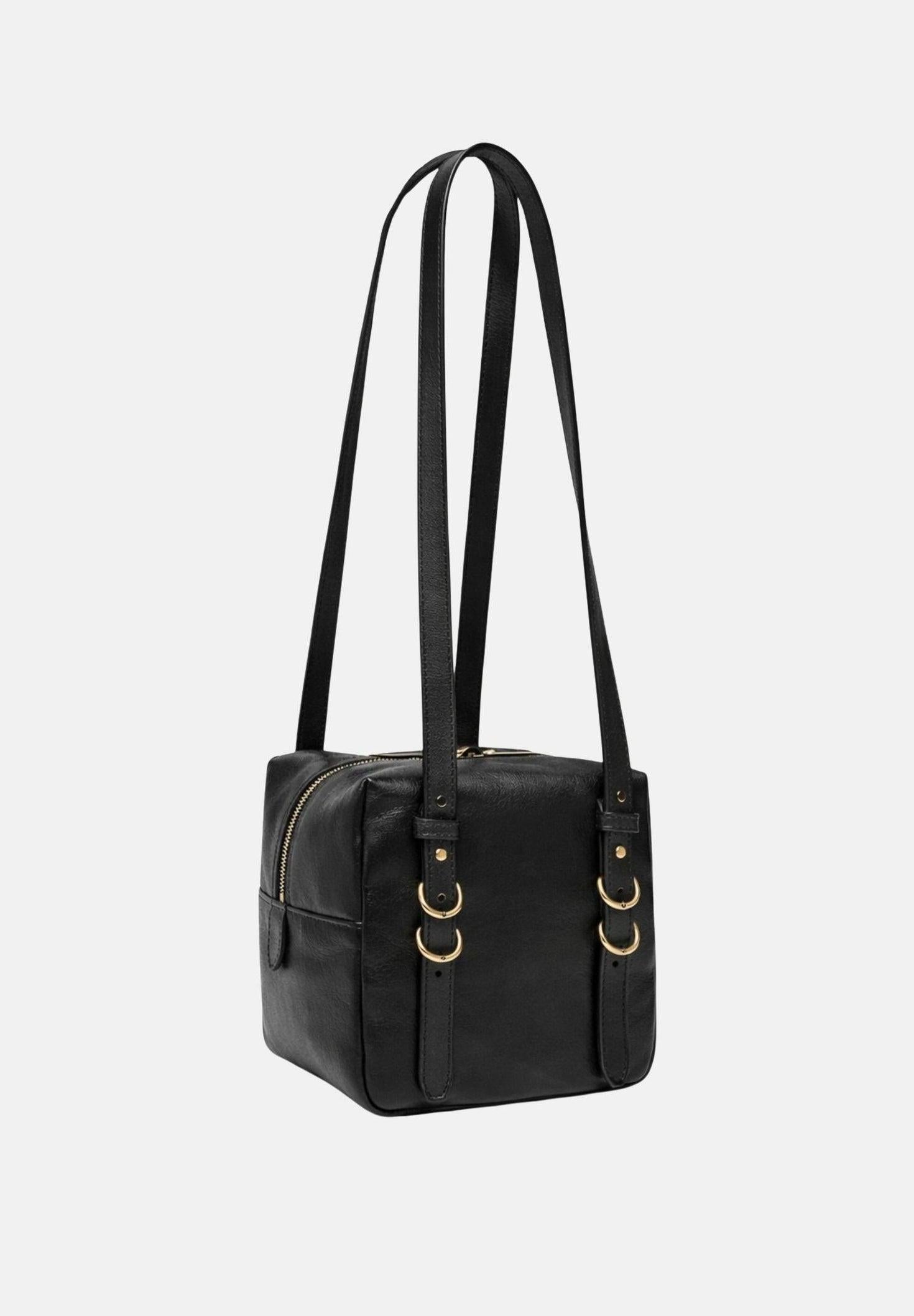 Borsa a tracolla piccola Cubic Bag in pelle shiny<BR/> 106465A315 Z99Q PINKO 