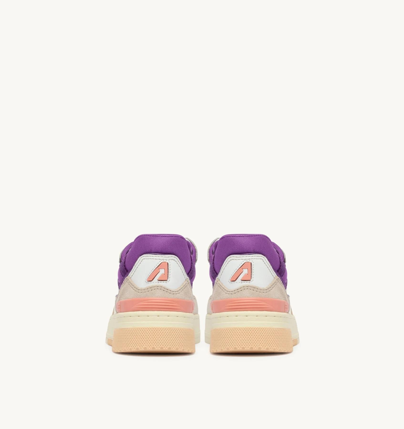 SNEAKERS CLC LOW IN PELLE E SUEDE BIANCO SAND E DEWBERRY<BR/> ROLW MC12 AUTRY ACTION SHOES 