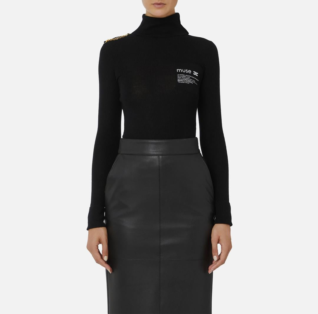 Dolcevita con dettaglio lettering<BR/> MK43B57E2 110 ELISABETTA FRANCHI 