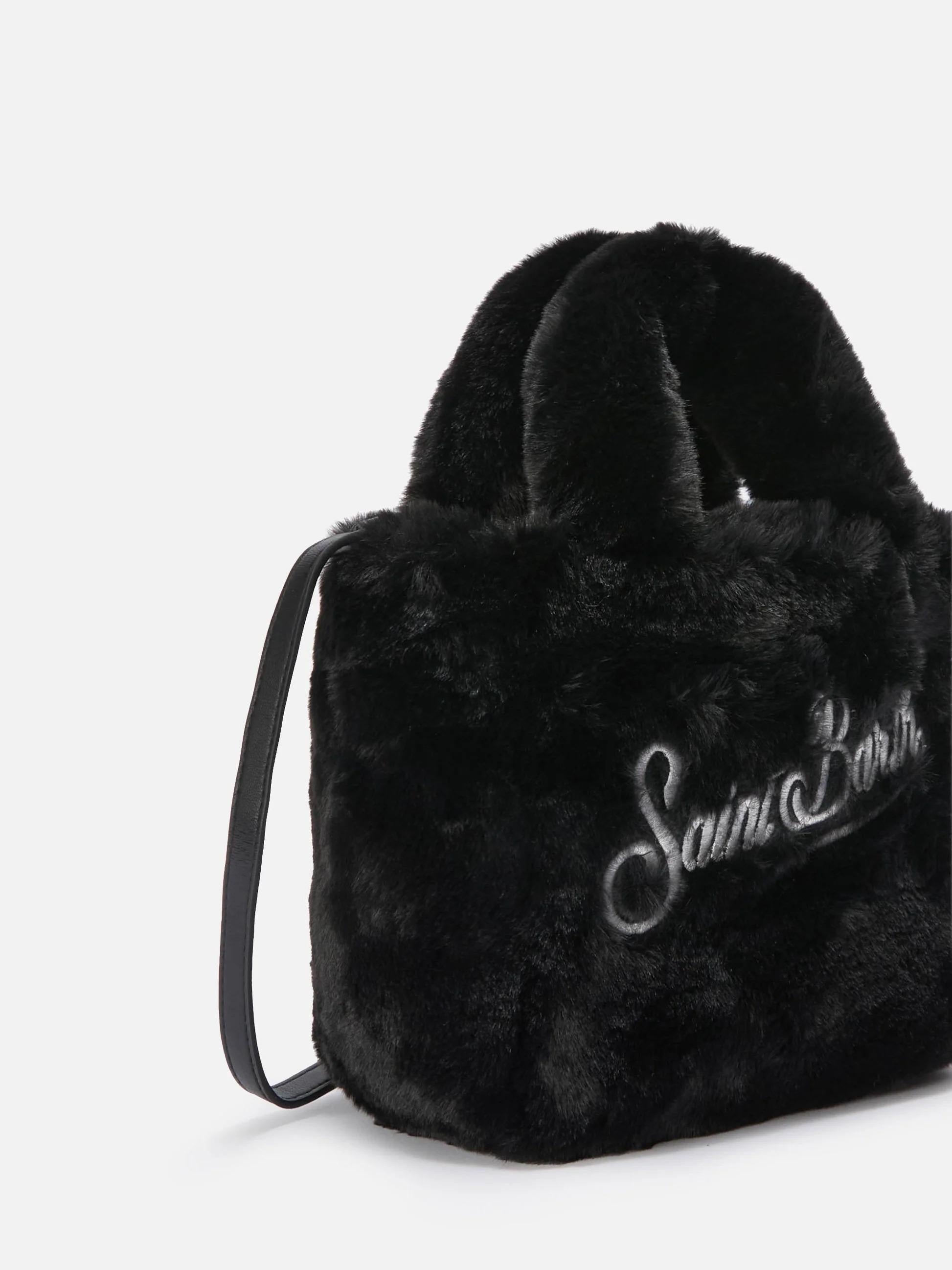 Borsa morbida a mano Vanity Mini Soft in faux fur nero VAMI021 00292I MC2 SAINT BARTH 