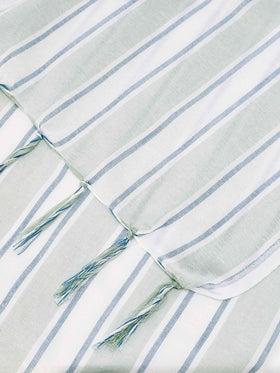 Telo mare Foutas Lighta righe verde acqua e bianco con logo ricamato<BR/> FOUL002 00937L MC2 SAINT BARTH 