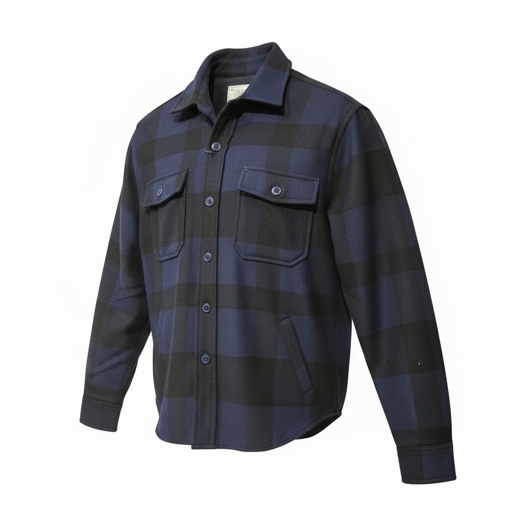 overshirt inbottita in lana Bl'ker HUNTERCHECK NAVY BL'KER 