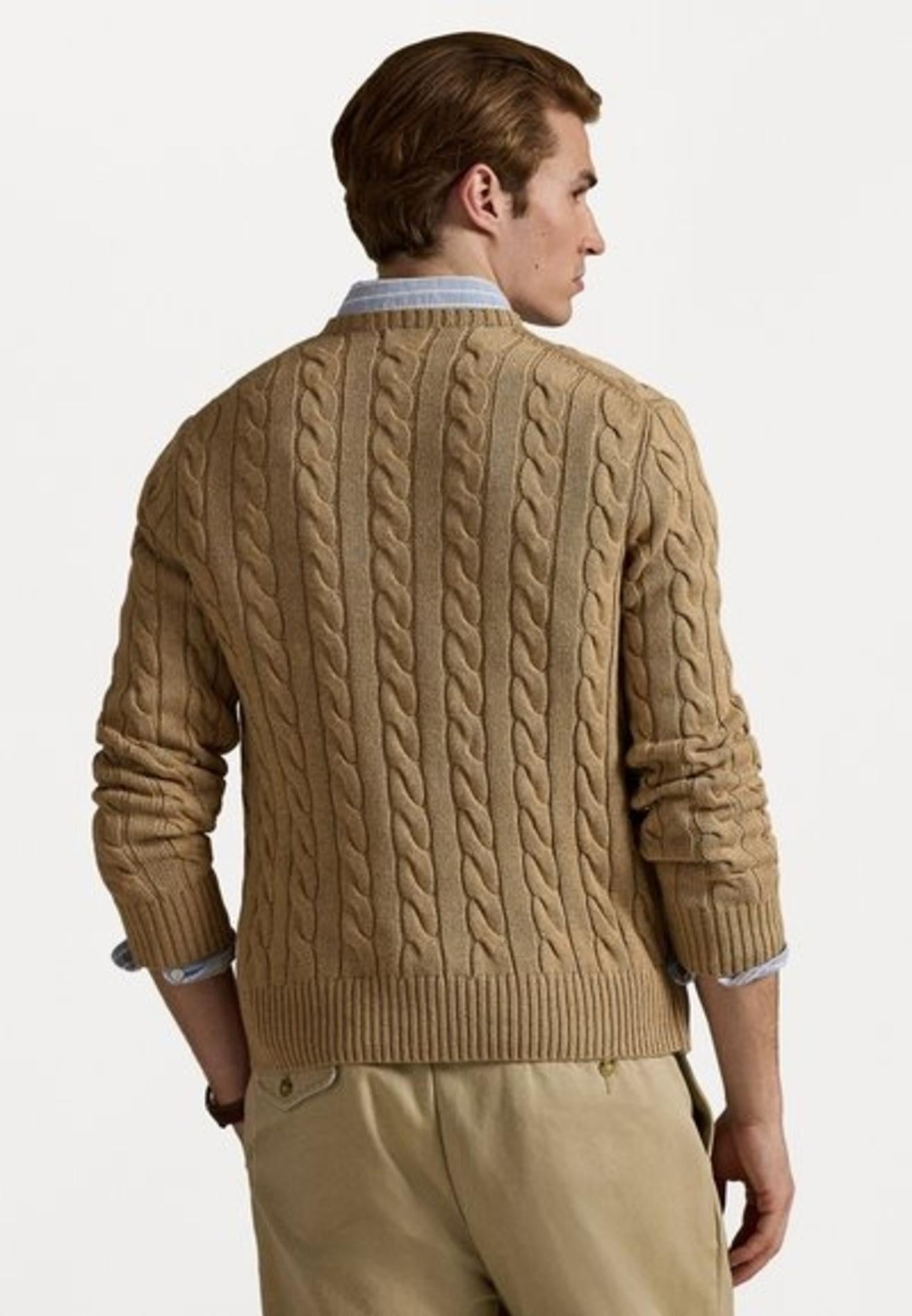 Maglia uomo in cotone motivo a trecce 710775885 014 RALPH LAUREN 