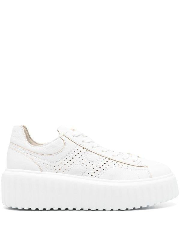 Hogan scarpe h-stripes bianco donna in pelle HXW6450FJ50KCO B001 HOGAN 