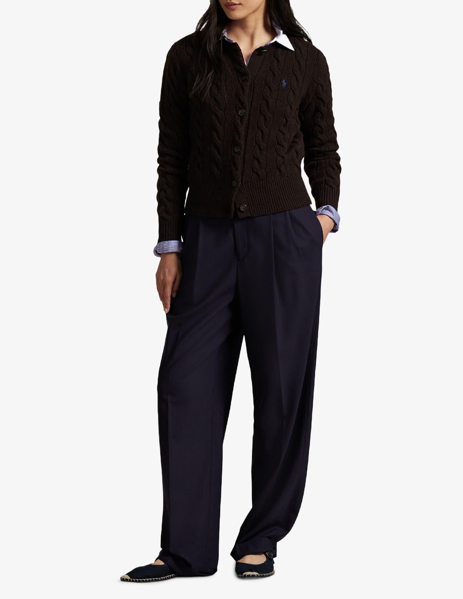 Cardigan misto lana lavorato a trecce 211972104 007 RALPH LAUREN 