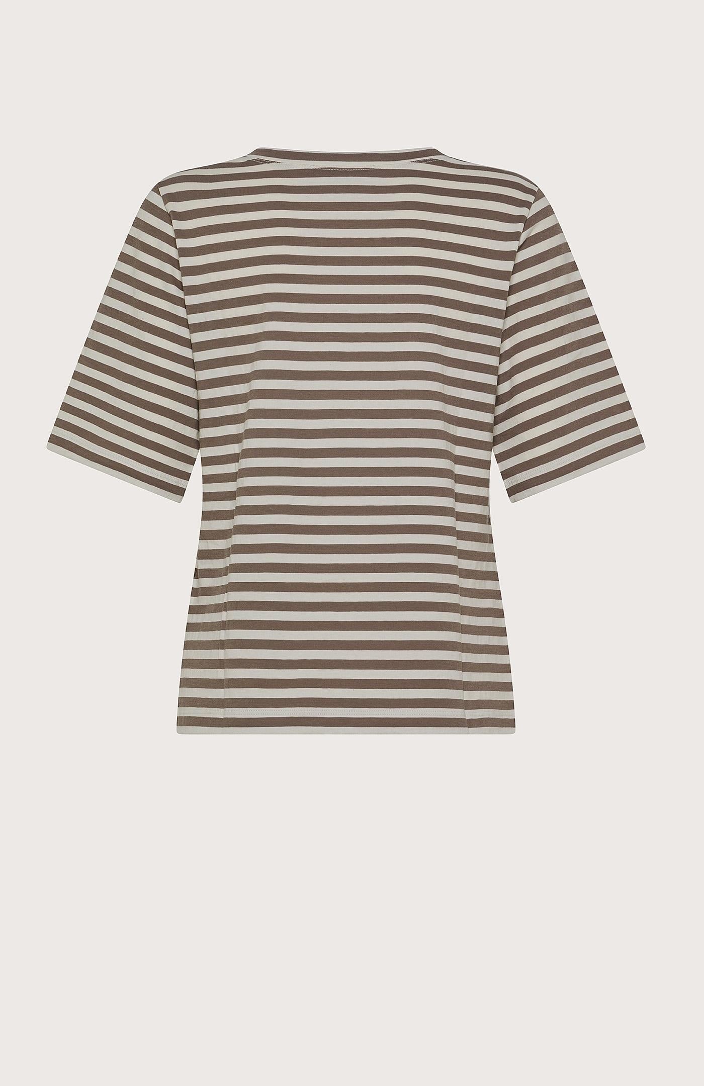 T-shirt donna in jersey di cotone a righe