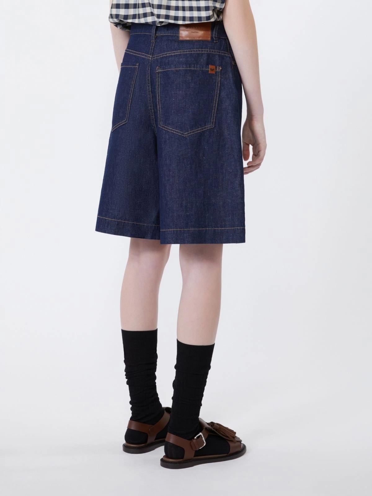 Bermuda in denim di cotone e lino - Blu<BR/> WKDOZONO 001 WEEKEND 