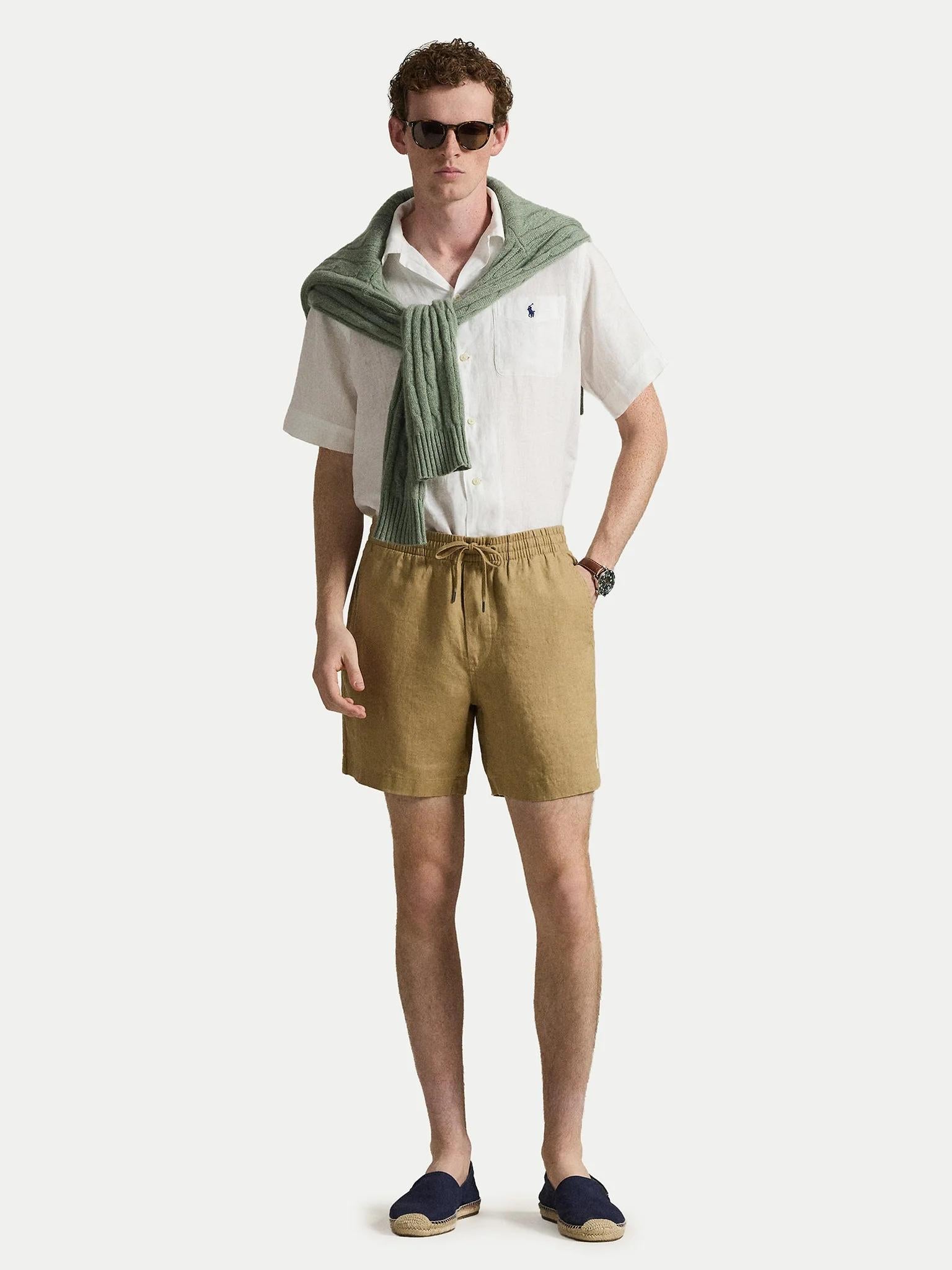 Pantaloncini puro lino con coulisse 710P08205 503 RALPH LAUREN 