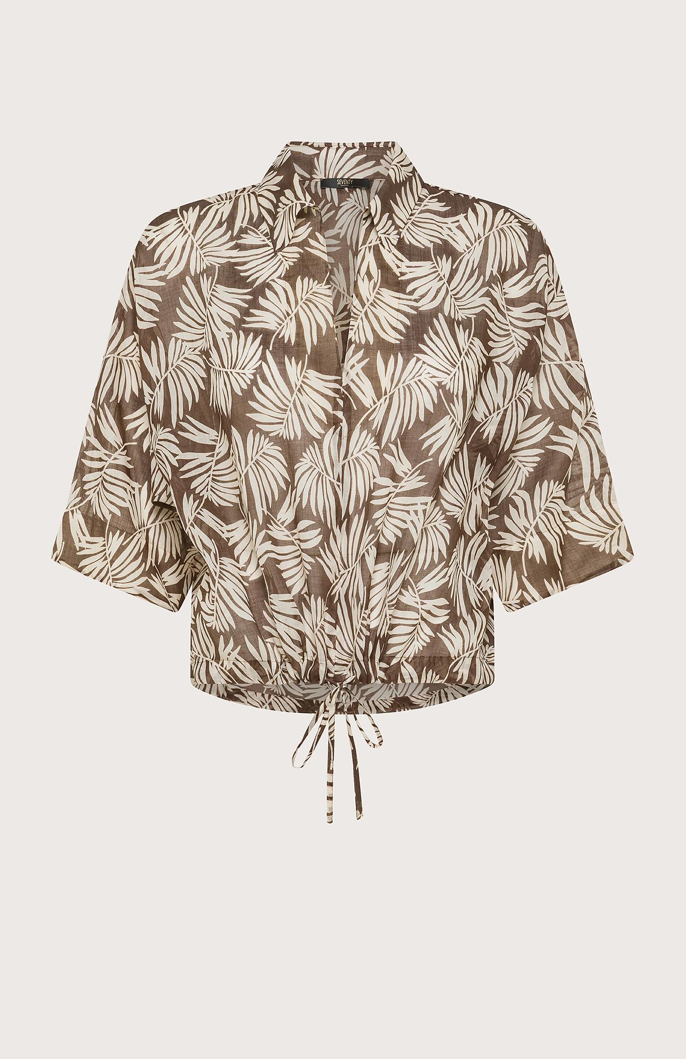 Blusa donna in ramiè con stampa