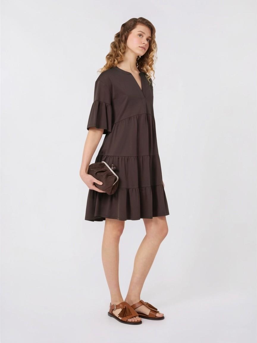Abito kaftano in jersey di cotone - CIOCCOLATO<BR/> WKDSAGGINA 011 WEEKEND 