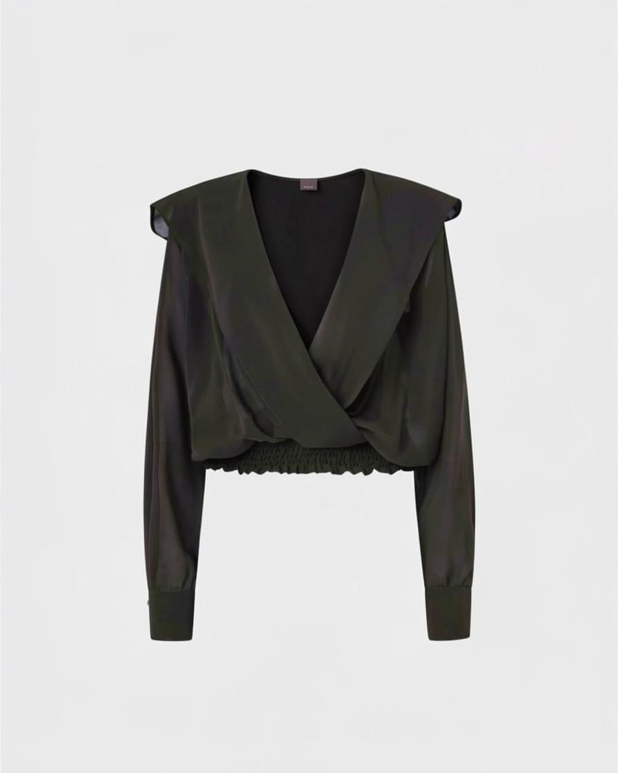 CAMICETTA CORTA CON CAPPUCCIO E DETTAGLI TRASPARENTI<BR/> 106848A3B2 Z99 PINKO 