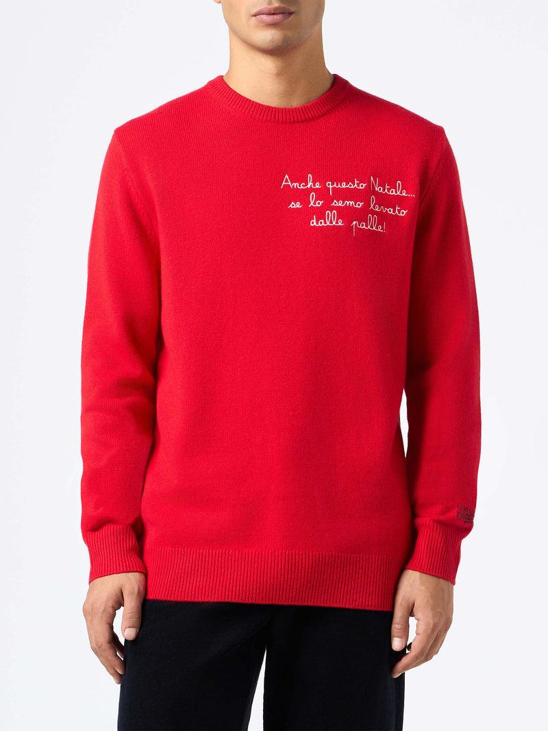 Maglione uomo in misto lana collo a giro