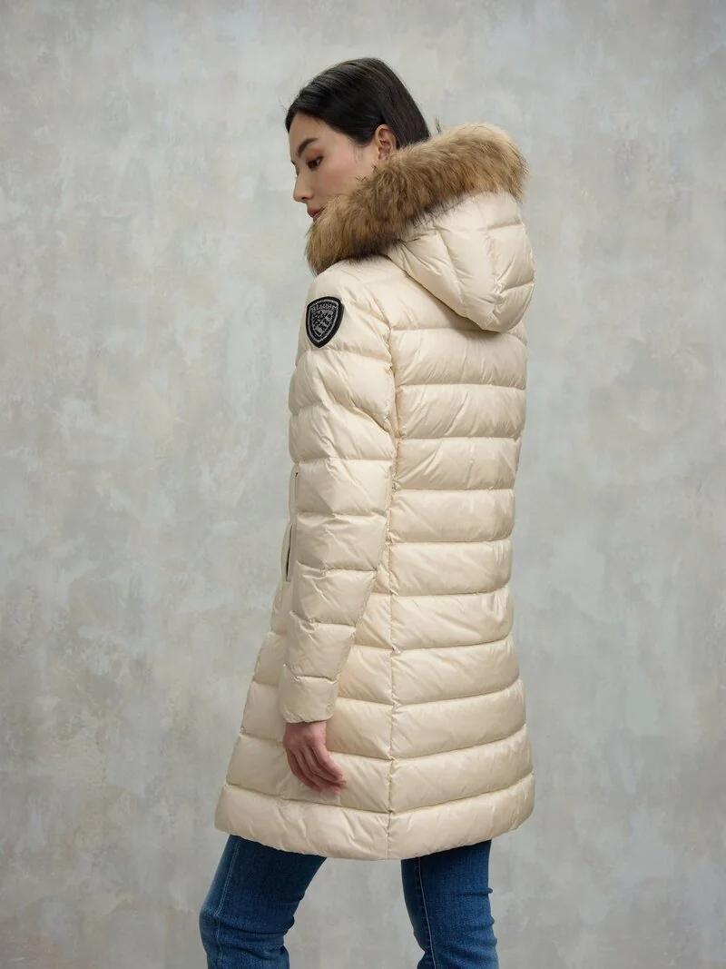 PIUMINO LUNGO CON PELLICCIA KRISTIN<BR/> BLDK03103 6047/907GG BLAUER 