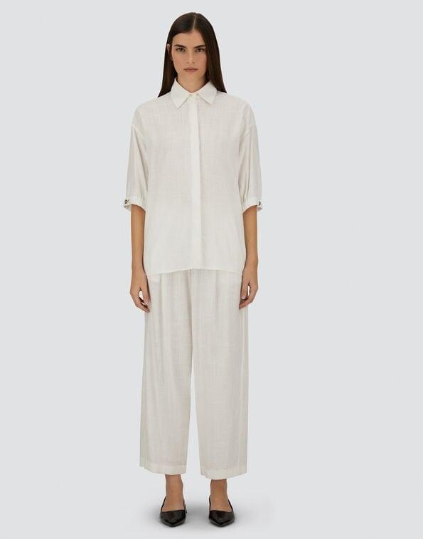PANTALONI IN LINEN BLEND<BR/> PT000222D12689 1000 HERNO 
